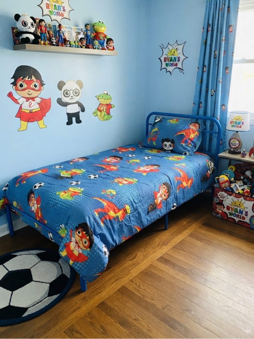 Ryan’s World Blue Superhero Comforter Bedspread Cover TWIN FULL 85” x 74”